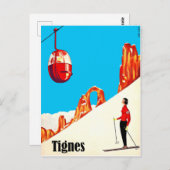 フランスのティニュスでスキー場を提供 ポストカード (正面/裏面)