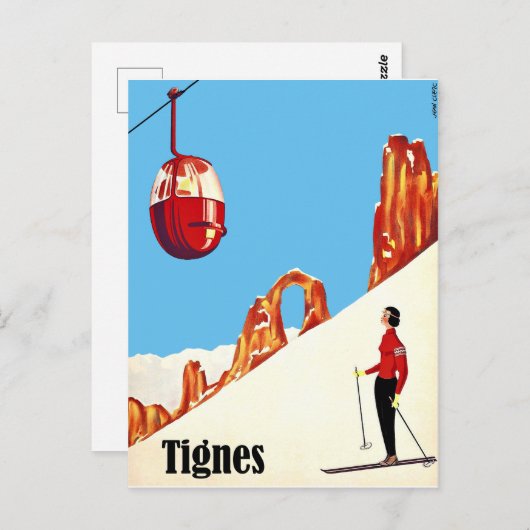 フランスのティニュスでスキー場を提供 ポストカード (正面/裏面)