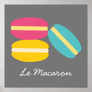フランスのテーマルマカロンかわいいケーキ ポスター