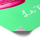 フランスのテーマルマカロンかわいい水彩画 ポスター (角)