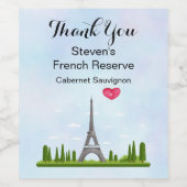 フランスのデザイン-エッフェルタワーinパリ ワインラベル (シングルラベル)