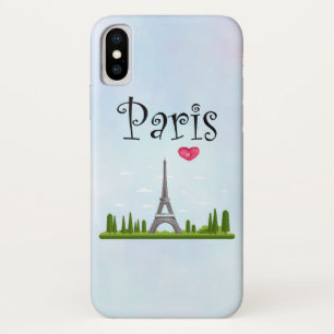 フランスのデザイン-エッフェルタワーinパリ iPhone x ケース