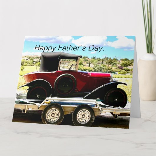 フランスのトレーラーで古いシトロエンの車 カード (正面)