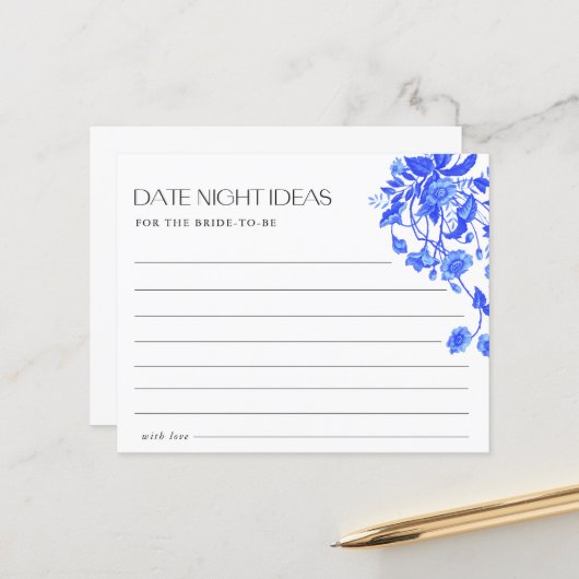 フランスのトワール・フローラル・ブライダルシャワーのデートナイトのアイデア (正面/裏面インサイチュ)