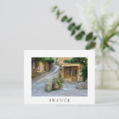 フランスのドルドニュの町並みの白いはがき ポストカード (スタンド正面)