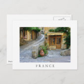 フランスのドルドニュの町並みの白いはがき ポストカード (正面/裏面)