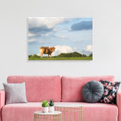 フランスのドルドーン地方のブロンド・ダキターヌ牛 キャンバスプリント (インサイチュ (リビング))