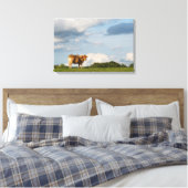フランスのドルドーン地方のブロンド・ダキターヌ牛 キャンバスプリント (インサイチュ (寝室))