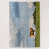 フランスのドルドーン地方のブロンド・ダキターヌ牛 ジグソーパズル (縦)