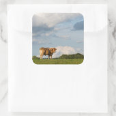 フランスのドルドーン地方のブロンド・ダキターヌ牛 スクエアシール (バッグ)