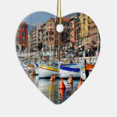 フランスのニースの港のボート セラミックオーナメント (右)