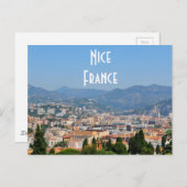 フランスのニースの街の空中眺め ポストカード (正面/裏面)