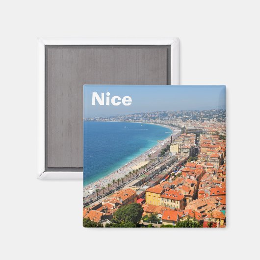 フランスのニースフランスのでリビエラの空中眺め マグネット (正面/裏面)