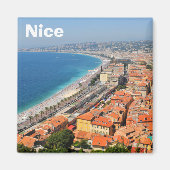 フランスのニースフランスのでリビエラの空中眺め マグネット (正面)