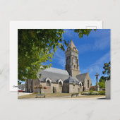 フランスのノイルムティエ・アン・リル教会 シーズンポストカード (正面/裏面)