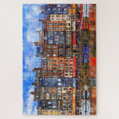 フランスのノルマンディにあるオンフルール港の水辺。 ジグソーパズル (縦)