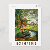 フランスのノルマンディの村 ポストカード (正面/裏面)