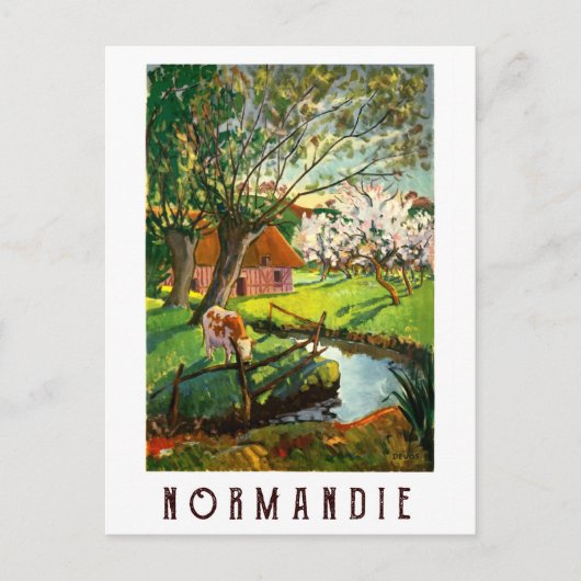 フランスのノルマンディの村 ポストカード (正面)