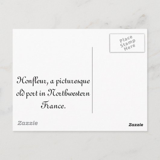 フランスのノルマンディの近くのホーンフルール ポストカード (裏面)