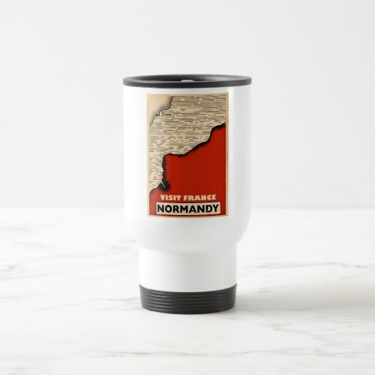 フランスのノルマンディへのヴィンテージ旅行 トラベルマグ (中央)