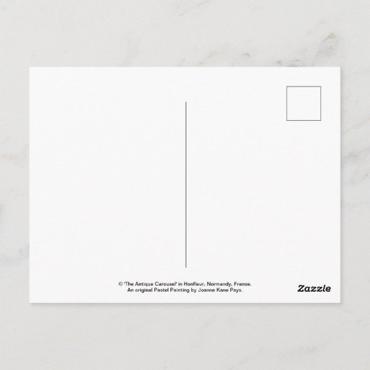 フランスのノルマンディー州Honfleurのアンティーク回転木馬 ポストカード (裏面)