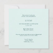 フランスのハチドリの洗礼式の招待状 招待状 (裏面)