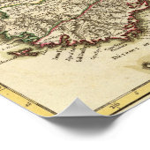 フランスのバウンドリーの地図 ポスター (角)