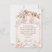 フランスのバラの花束のウェディングシャワーの水彩画 サンキューカード (正面)