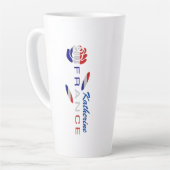 フランスのバラフラパーソナライズされたグ カフェラテマグ (左アングル)