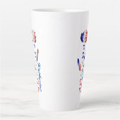 フランスのバラフラパーソナライズされたグ カフェラテマグ (正面)