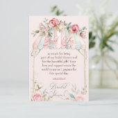 フランスのバラブライダルシャワー水色 サンキューカード (スタンド正面)