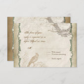 フランスのバララブバードヴィンテージレース – Mocha 出欠カード (正面/裏面)