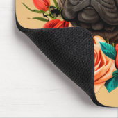 フランスのバラ付きブルドッグ マウスパッド (コーナー)