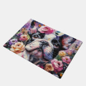 フランスのバラ印象派のブルドッグ絵画 ドアマット (アングル)