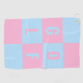 フランスのパッ市松模様にク ゴルフタオル (横)