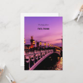 フランスのパリからの挨拶 カード (正面/裏面インサイチュ)