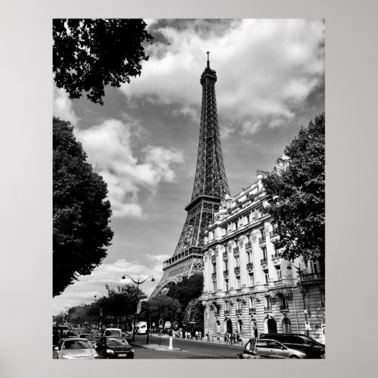 フランスのパリにあるエッフェル塔 ポスター (正面)