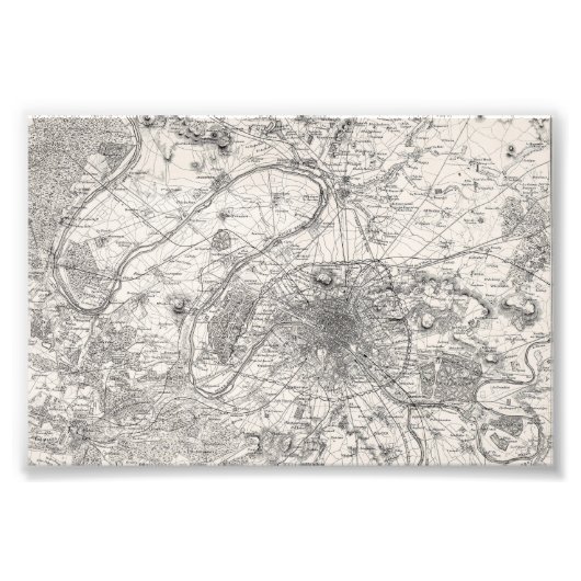 フランスのパリの地図 フォトプリント            (正面)
