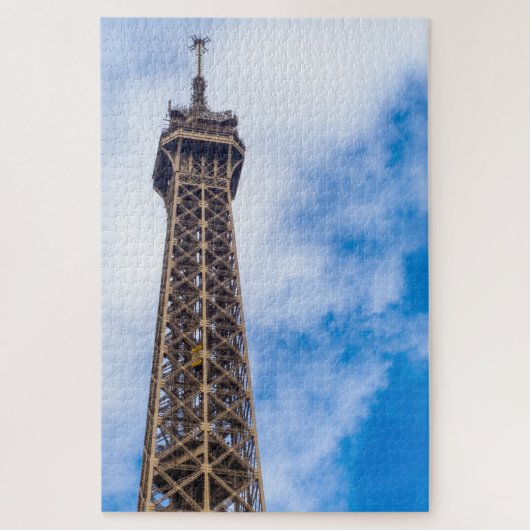 フランスのパリの雲の中のエッフェル塔 ジグソーパズル (縦)