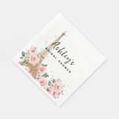 フランスのパリをテーマにした結婚前のお祝いのナプキン スタンダードランチョンナプキン (角)