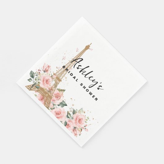 フランスのパリをテーマにした結婚前のお祝いのナプキン スタンダードランチョンナプキン (角)