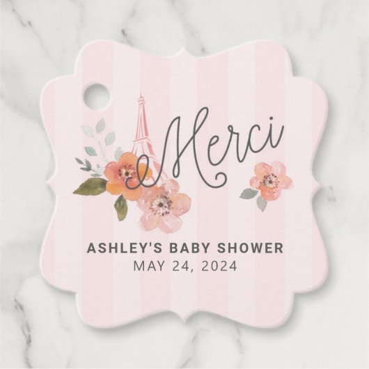 フランスのパリスタイル お favorsタグ フェイバータグ (正面)