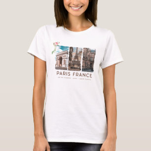 フランスのパリ。エッフェル、ルーヴル、凱旋門 Tシャツ