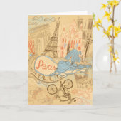 フランスのパリ カード (黄色い花)