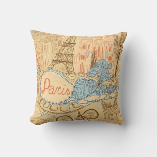 フランスのパリ クッション (正面)