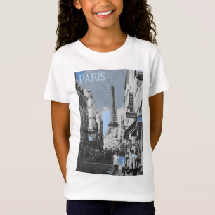 フランスのパリ、ブルーのヒント Tシャツ