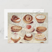 フランスのパン屋さんのカップケーキパイシュデザート ポストカード (正面/裏面)