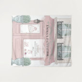 フランスのパン屋さん カフェ パティスリー ピンクの背景 タペストリー (正面(横))