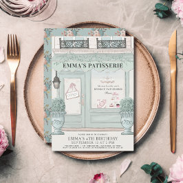 フランスのパン屋 パティスリー パリ 緑の誕生日 招待状