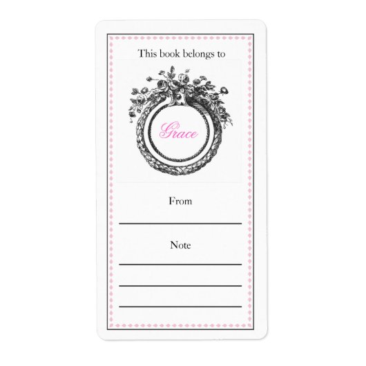 フランスのパーソナライズされた蔵書票 ラベル (正面)